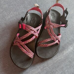 Chaco Girl ZX/1 Ecotread Pink Striped Strappy Sport Sandals, Size 4